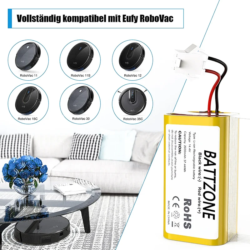 14,4 V 2600mAh Li-Ion Ersatzakku Für Cobos Dibo N79, Dibo N79S, Dibo DN622