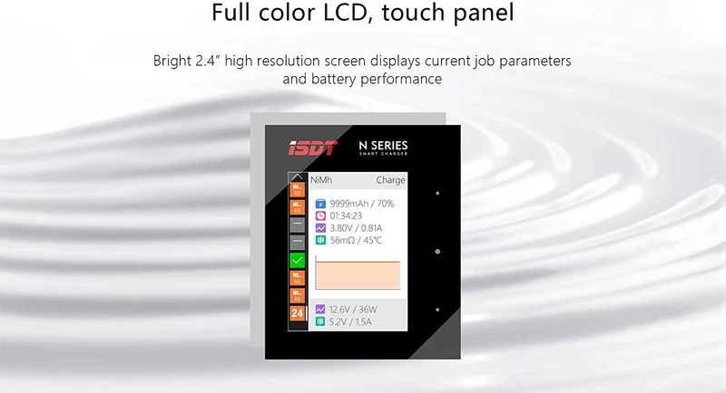 N16 1,5 A ISDT Mehrkanal-LCD-AA AAA-Akku-Schnellladegerät für LiIon LiHv Life NiMh Nicd Nizn