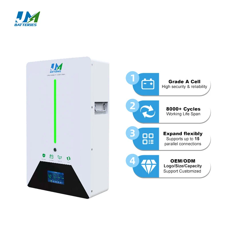 Jm Residential Storage Supplier Wall Mounted AA Lithium Ion Solar Battery for Powerwall Home Energy Storage System