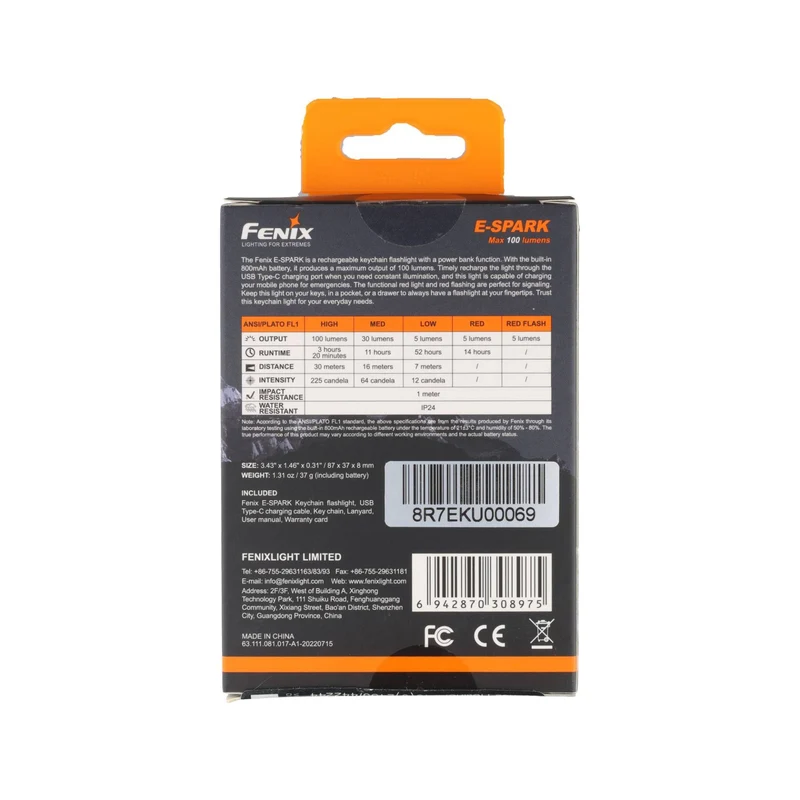 Fenix E-Spark Taschenlampe mit Powerbank-Funktion