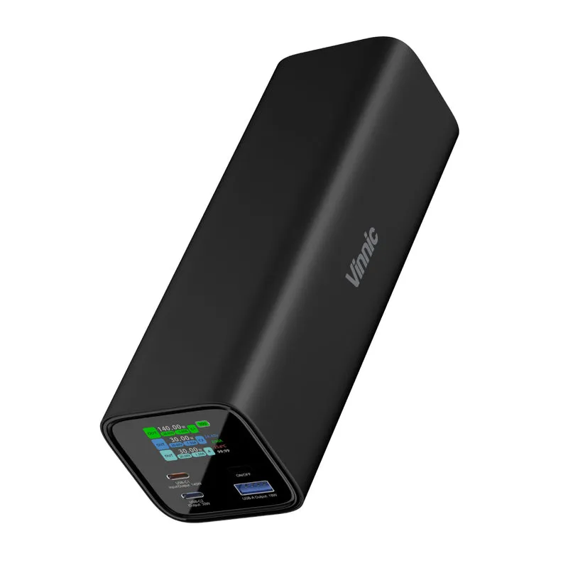 Vinnic Mount Parker 2 140 W 27000 mAh Powerbank – Schnelles Aufladen für Laptops und Telefone (flugtauglich)