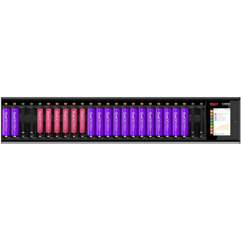 ISDT N24 Batterieladegerät Akku Ladegerät Universal LCD-Display Schnellladegerät Ladegerät für 24 Akkus AA AAA Li-lon LiHv NI-MH NI-Cd LiFePO4 Eneloop