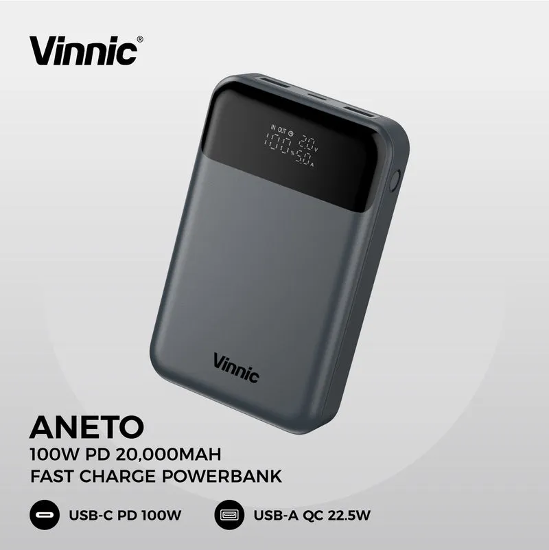 ANETO 100W PD 20.000mAh Schnelllade-Powerbank