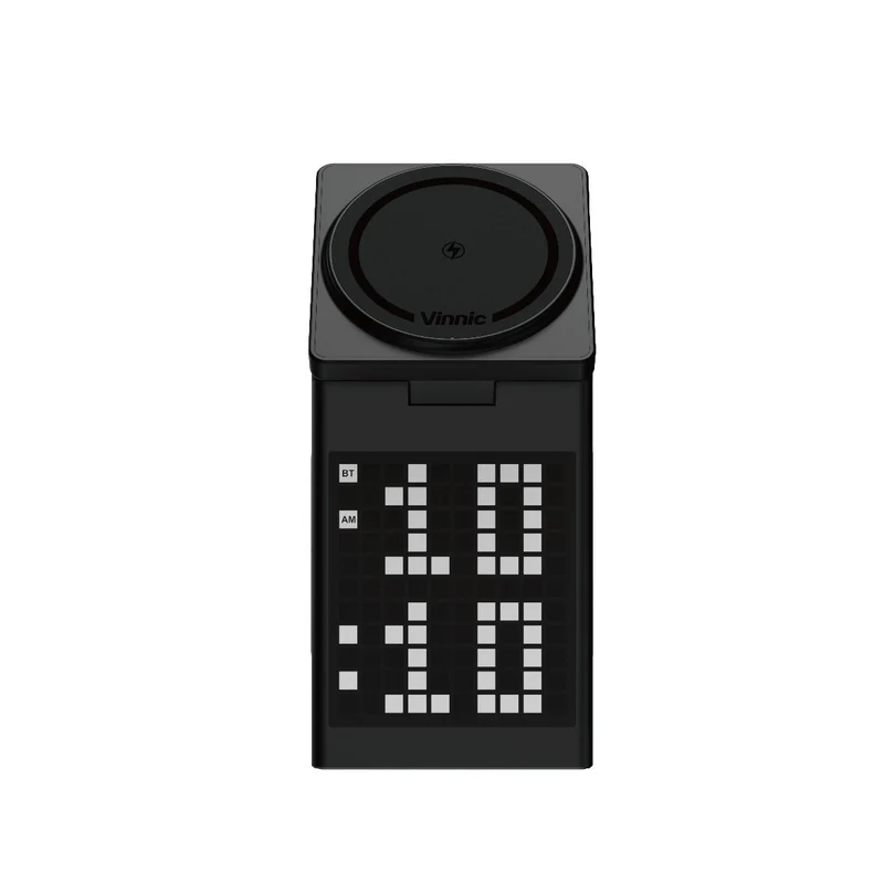 Vinnic Spickard 5-in-1 Pixel Art Ladestation | 15W MagSafe, Lautsprecher & Uhr