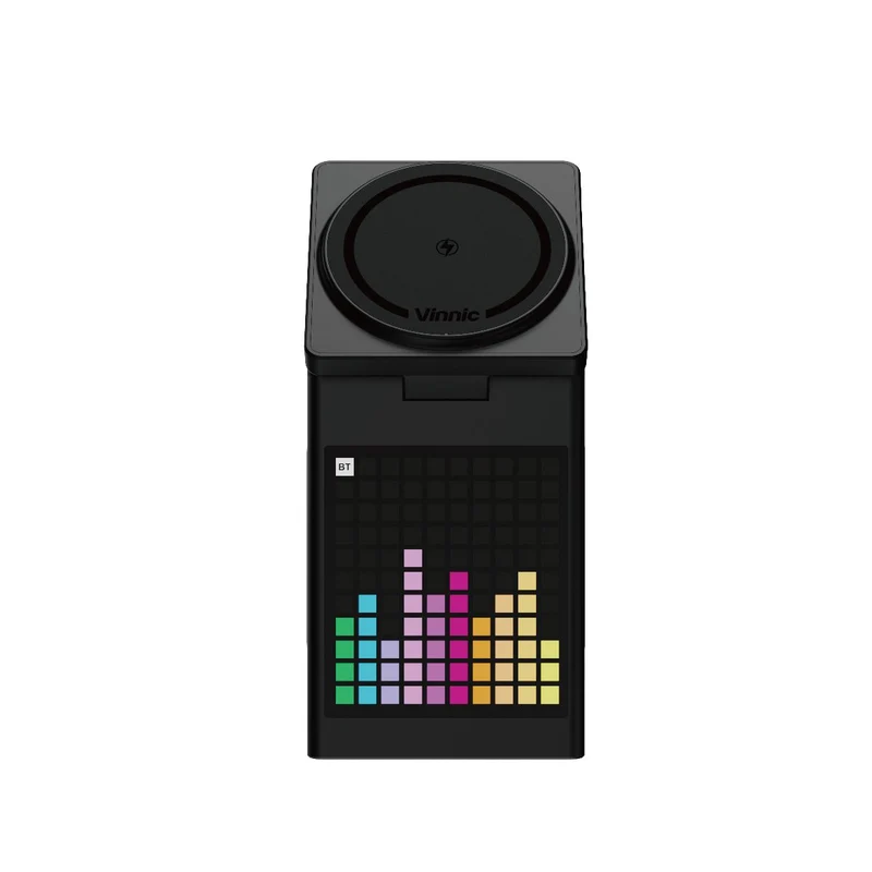 Vinnic Spickard 5-in-1 Pixel Art Ladestation | 15W MagSafe, Lautsprecher & Uhr
