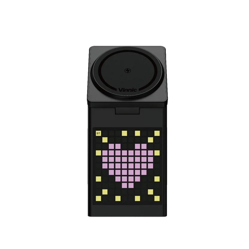 Vinnic Spickard 5-in-1 Pixel Art Ladestation | 15W MagSafe, Lautsprecher & Uhr