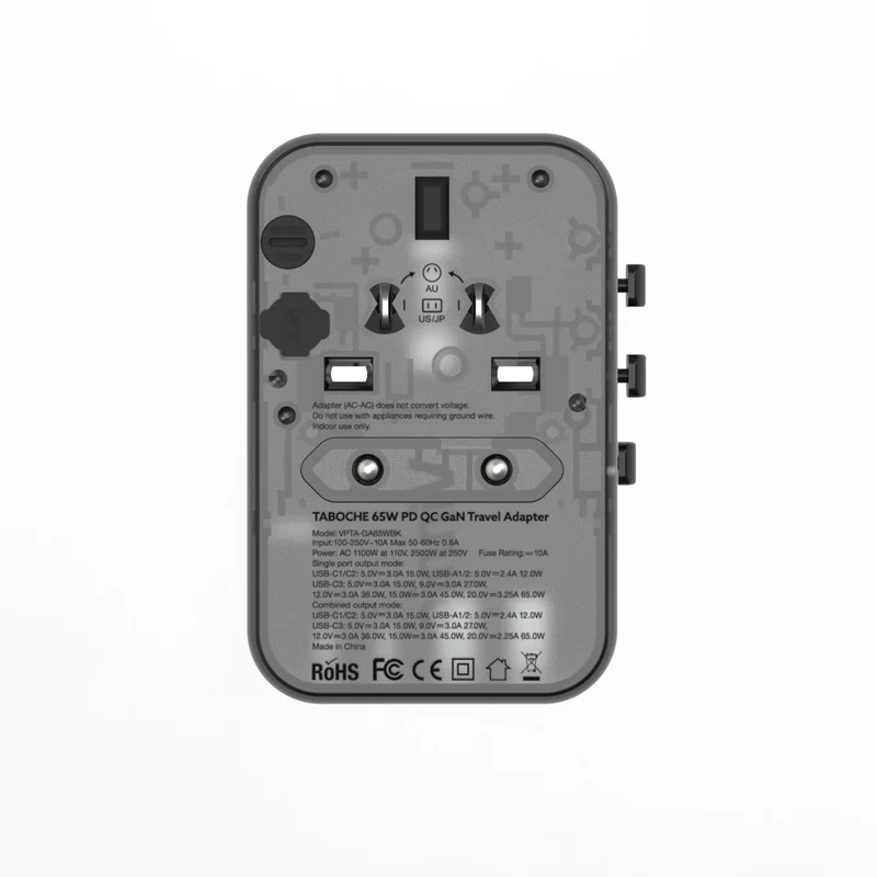 Vinnic TABOCHE 65W PD GaN Weltreiseadapter | All-in-One Universalstecker