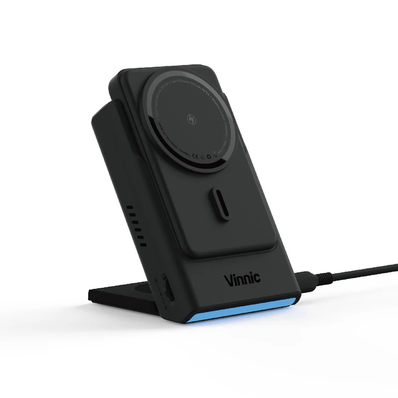 Vinnic Aello Peak 3-in-1 True Wireless MagSafe Ladestation & 5000mAh Powerbank | Abnehmbar | Für iPhone, Apple Watch, AirPods
