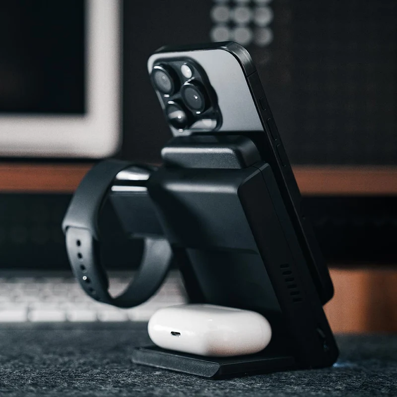 Vinnic Aello Peak 3-in-1 True Wireless MagSafe Ladestation & 5000mAh Powerbank | Abnehmbar | Für iPhone, Apple Watch, AirPods