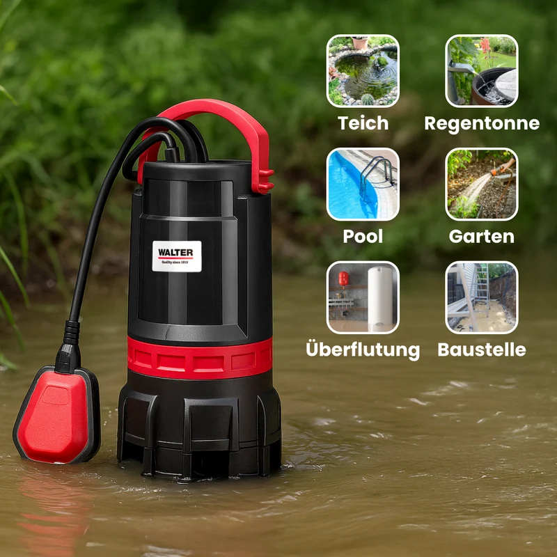 Schmutz- und Klarwasserpumpe 750 W 2-in-1