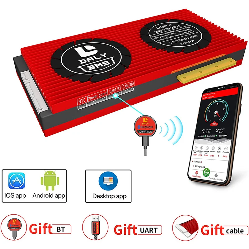 Daly smart bms Lifepo4 24S 72V 200A bluetooth 32130221