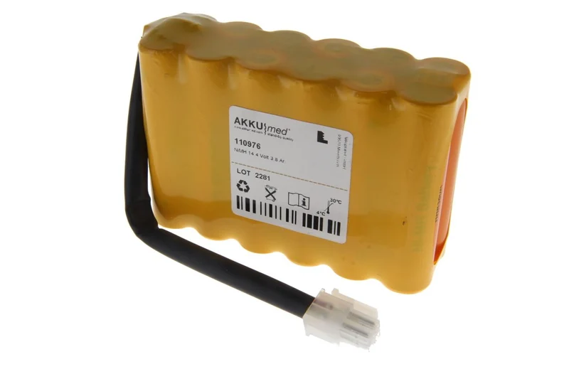 AKKUmed NiMH Akku passend für Progetti Defibrillator Typ RESCUELIFE 38 - 14,4 V 3800mAh 16,6x9,5x12,9 mm