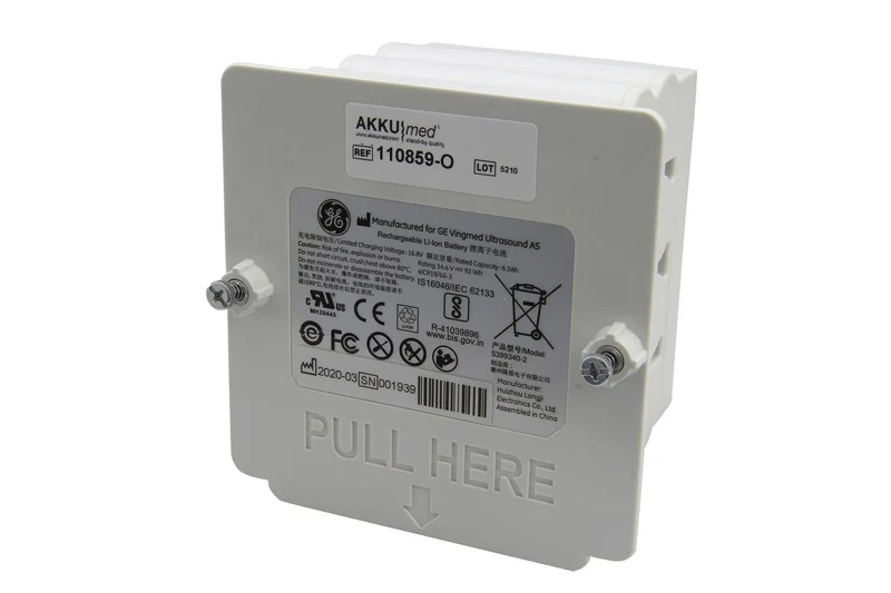 GE Healthcare Original Li Ion Akku passend für GE VIVID S60, S70, S70N Typ 5399340 - 16,8 V 6300 mAh 104x104x86 mm