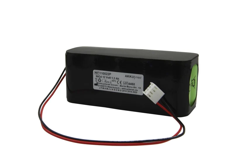 AKKUmed NC Akku passend für Fresenius Vial (MCM) Volumed VP2000 Argus 200/ Argus 414 - 12V 1300mAh 110x45x43 mm