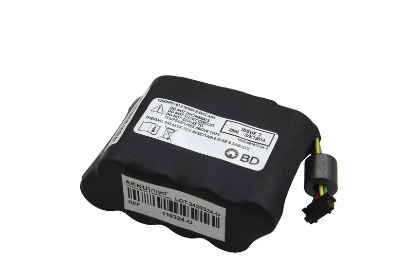 Alaris Original NiMH Akku passend für Alaris Medical System Asena (Carefusion) Infusionspumpe GP - 9,6 V 2700mAh 84x35x60 mm
