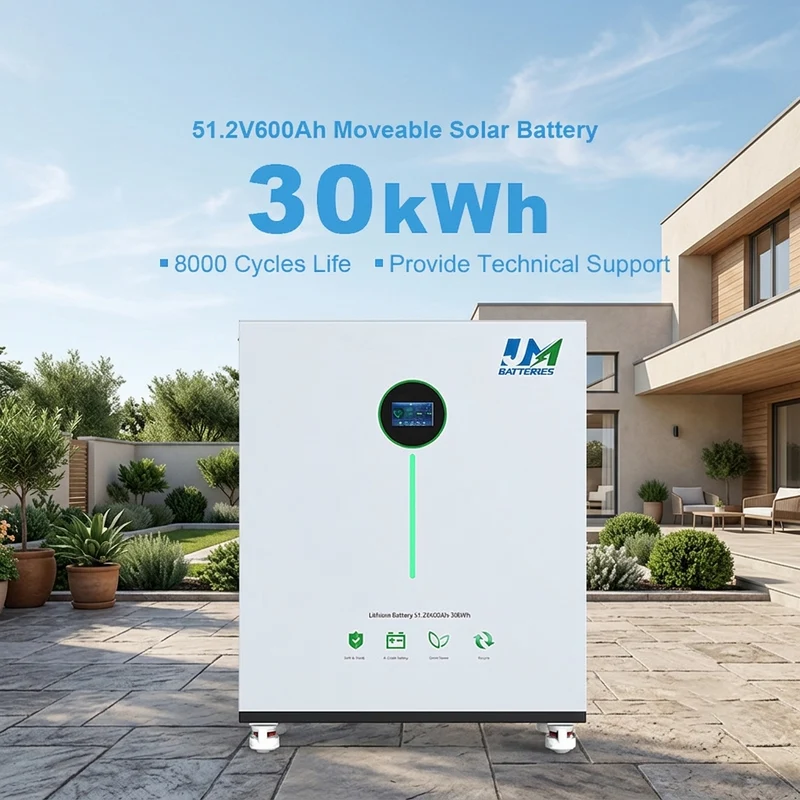 JM 48V 51.2V 600ah 30kwh LiFePO4 Solar Power Lithium Ion Energy Storage Battery