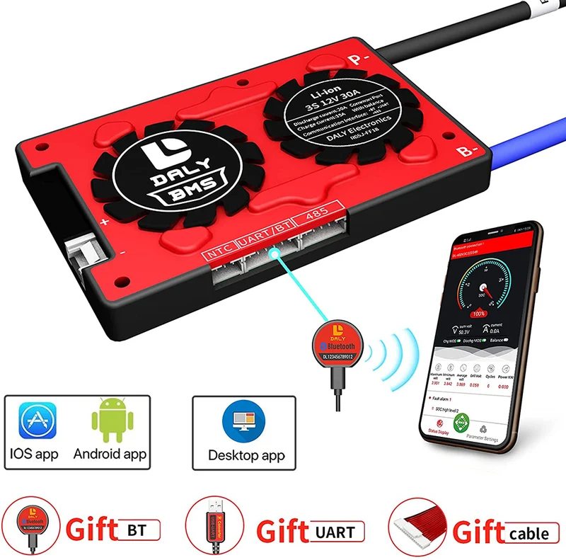 Daly smart bms Lion 3S 12V 30A bluetooth BMS board 1366128