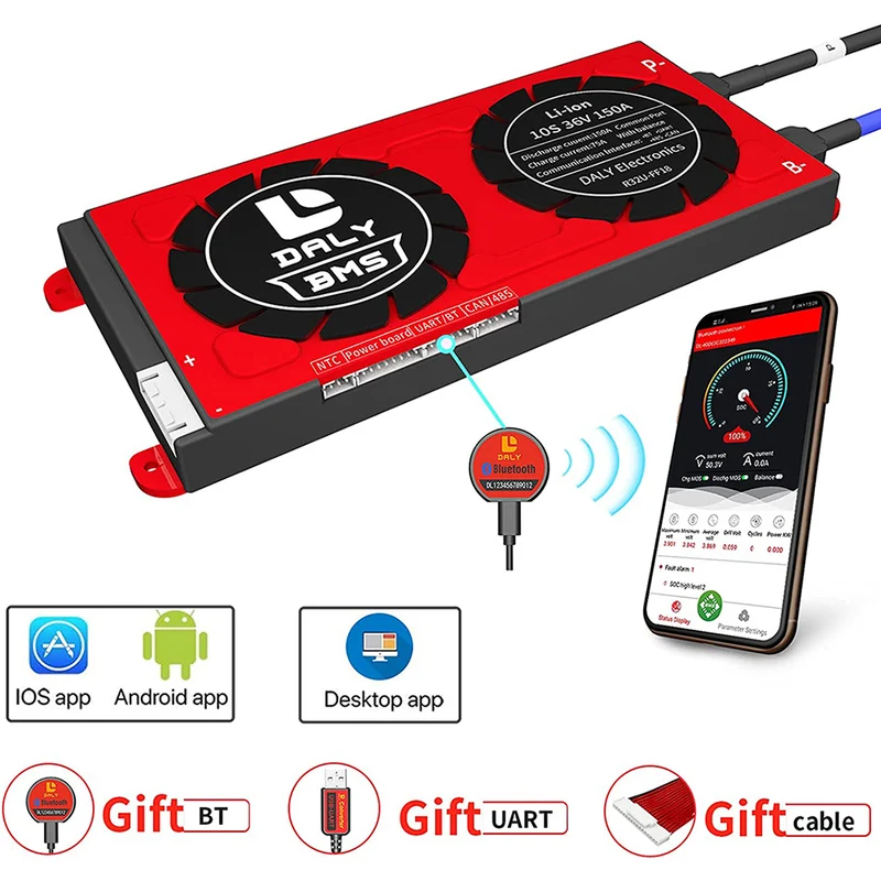 Daly smart bms Li-ion 10S 36V 150A with bluetooth 20 95 212