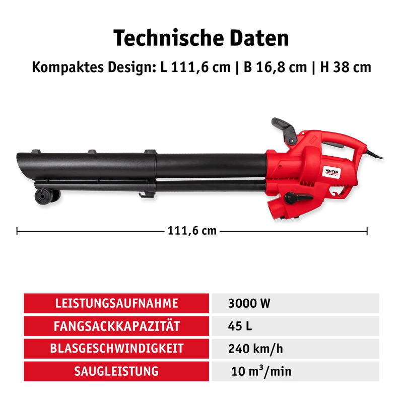 Elektro Laubsauger und -bläser 3000 W