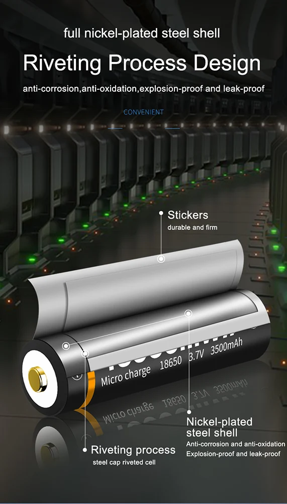 3,6 V 18650 USB Aufladbare Lithium-Batterie 3500mAh Li-Ion batterien für Taschenlampe Beston