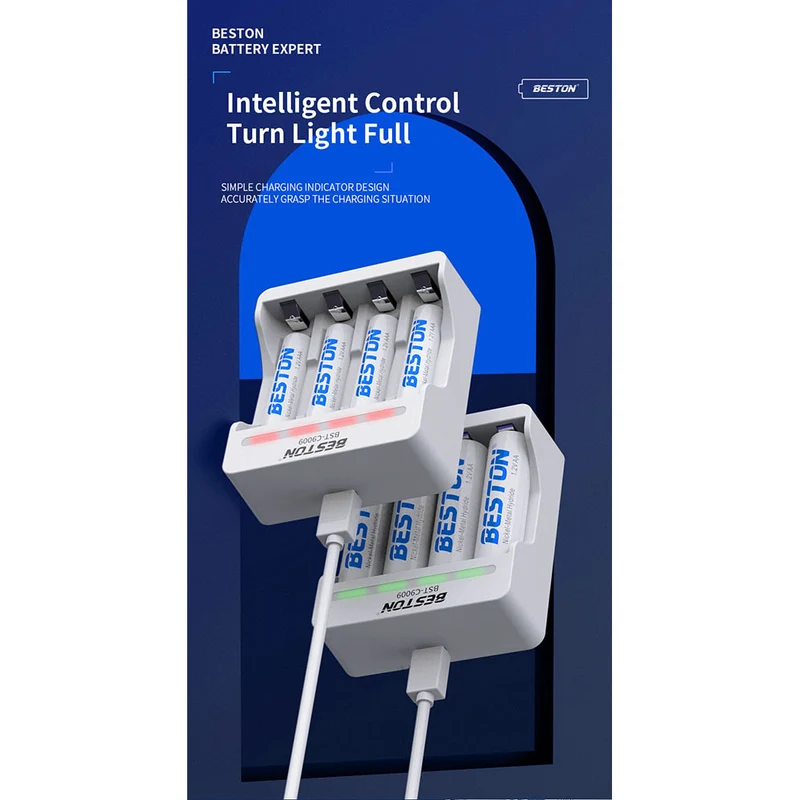 1,2 V Ni-mh Ni-CD AA AAA Smart Charger Micro USB für Ladegerät 4 Steckplätze