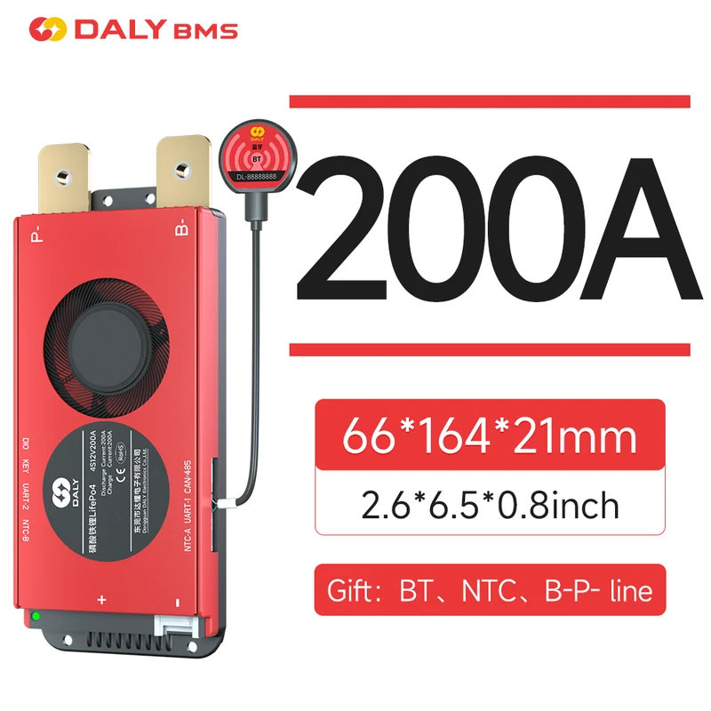 Daly smart bms Lifepo 4S 12V 200A bluetooth BMS board 32130221