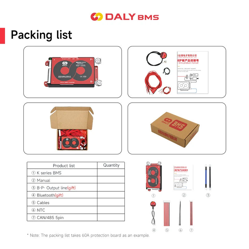 Daly smart bms Lifepo 4S 12V 100A bluetooth BMS board ithium battery protection Board 2465166