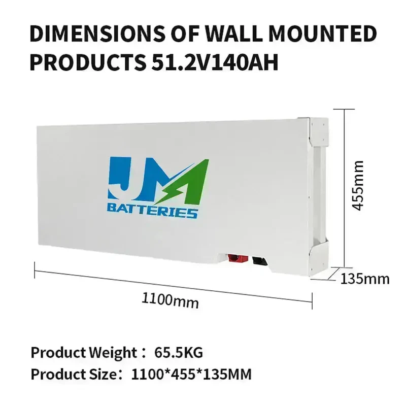 51.2V 140ah Stackable Lithium Battery Pack LiFePO4 Rechargeable Battery Solar Home Lithium Ion Battery