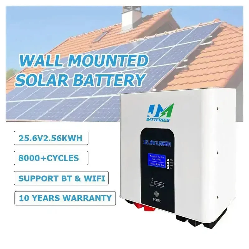 Wall Mounted 25.6V Battery Range Covering 100AH 200AH and 300AH Capacities
