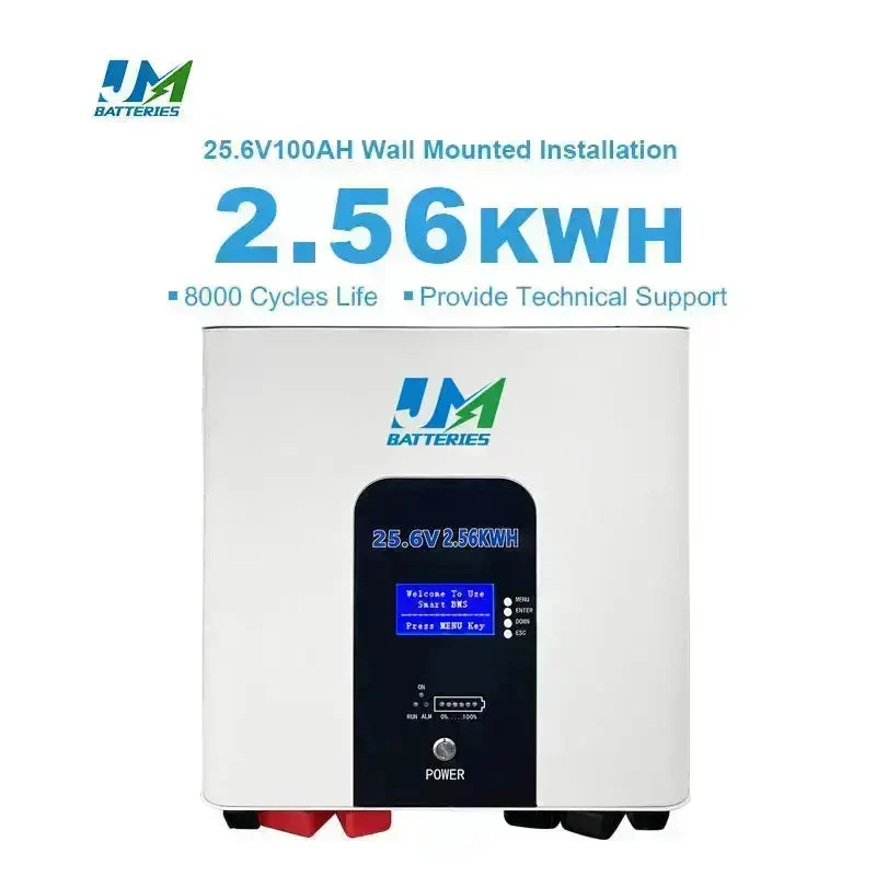 Wall Mounted 25.6V Battery Range Covering 100AH 200AH and 300AH Capacities