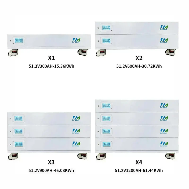 JM Stackable and Wall Mounted 51.2V Batteries Ideal Off-Grid 100ah 200ah 300ah Power Battery Empower Your Remote Cabin