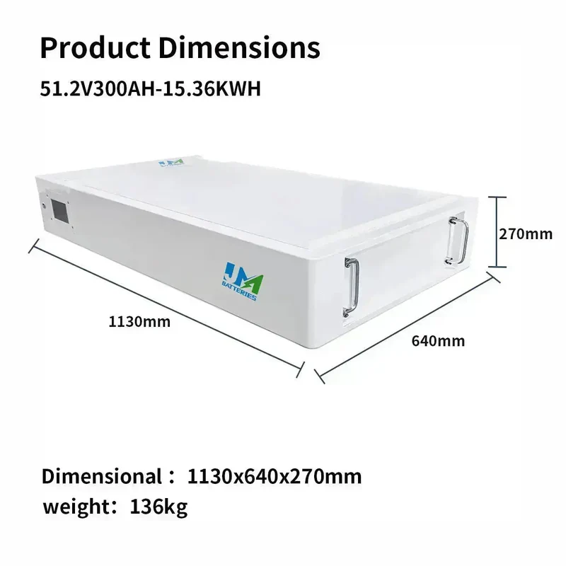 JM Stackable and Wall Mounted 51.2V Batteries Ideal Off-Grid 100ah 200ah 300ah Power Battery Empower Your Remote Cabin