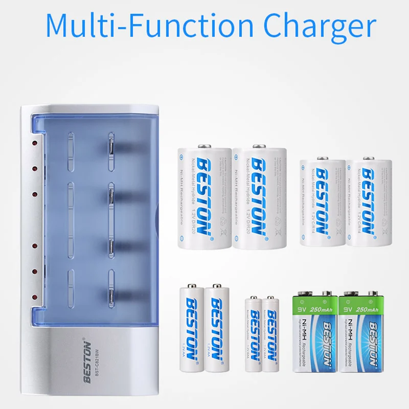 D C AA AAA 9V Beston multi-funktion C821BW universal Smart akku Ladegerät