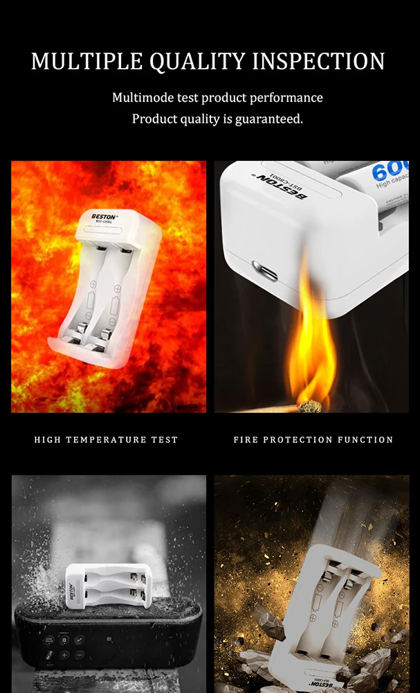 Intelligent USB-Ladegerät mit 2 Steckplätzen für wiederauf lad bares AA AAA Ni-MH-Ladegerät Beston