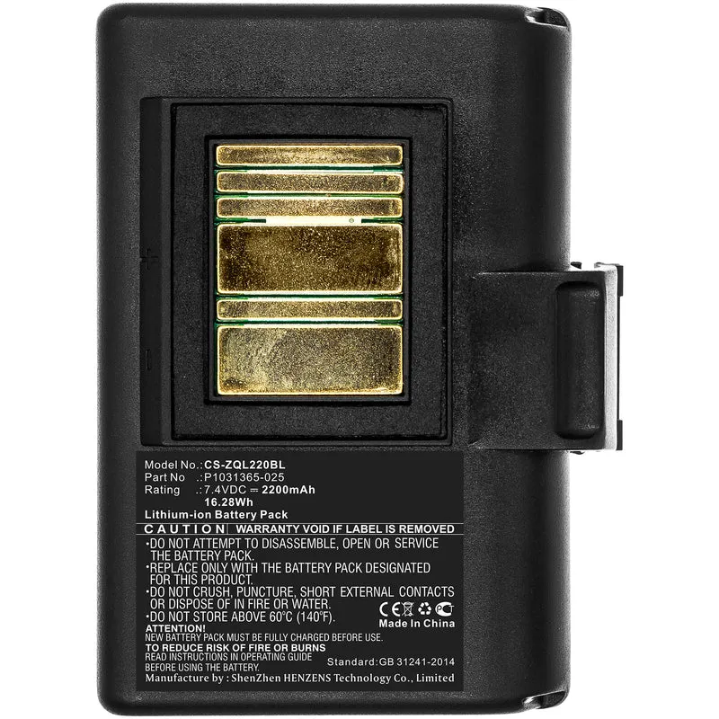 7.4V 2200mAh Tragbarer Drucker akku für QLN220 QLn220HC QLN320 QLn320HC ZQ500 ZQ510 ZQ520 ZQ610 ZQ610HC ZQ620 ZQ620HC ZR628 ZR638 Li-ion