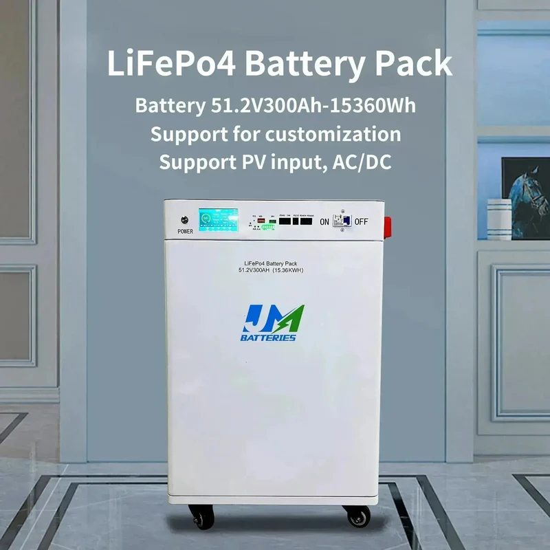 JM 51.2v 100ah 200ah 300ah High-Capacity Portable Home Energy Storage Battery for Emergency Use