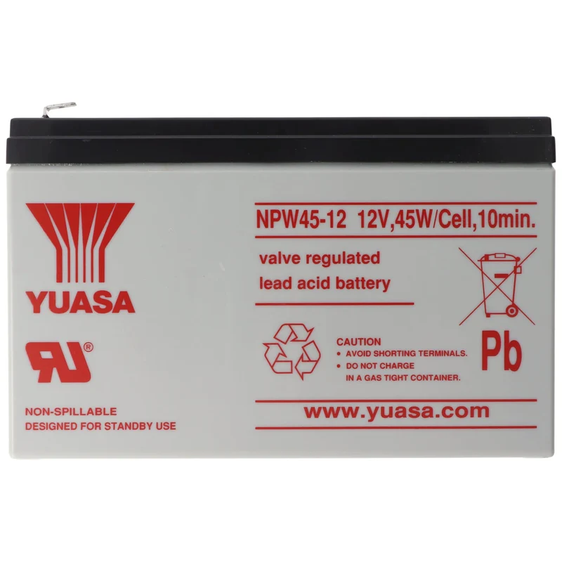 Yuasa NPW45-12 Blei PB Akku 12 Volt, 8500mAh mit Faston 6,3 mm Kontakten