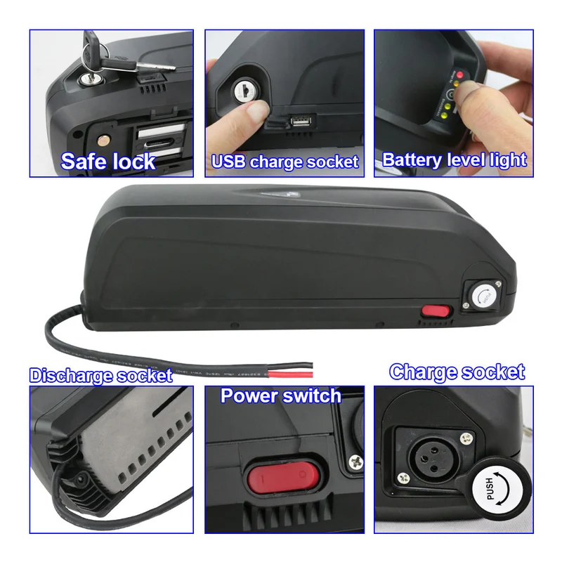 EU Lagerhaus 36V 13Ah Batterie S039-3 lithium-ionen Ebike Batterie mit BMS USB für Motor Notfall backup Batterie Motor