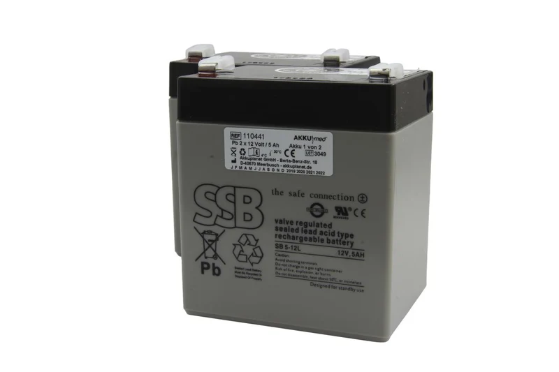 AKKUmed Blei Akkueinsatz passend für AKS Lifter Typ Foldy, Dualo, Clino, Typ 89070/ 89154 - 12 V 5000 mAh 90x70x107 mm