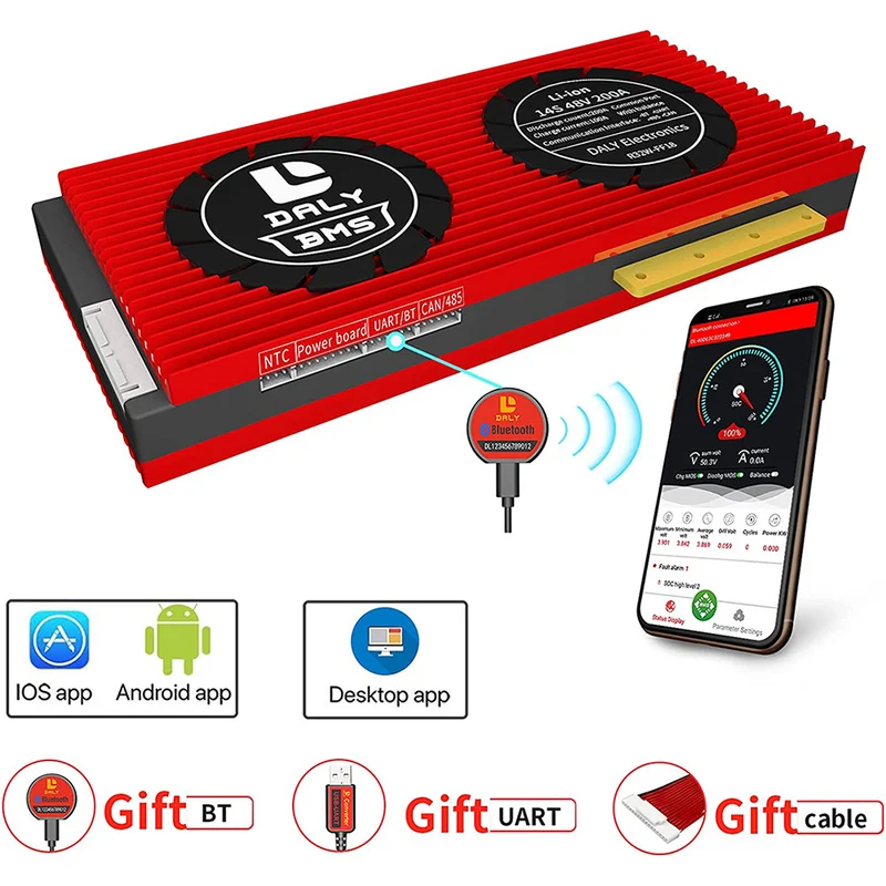 Daly smart bms Li-ion 14S 48V 200A bluetooth 32130221
