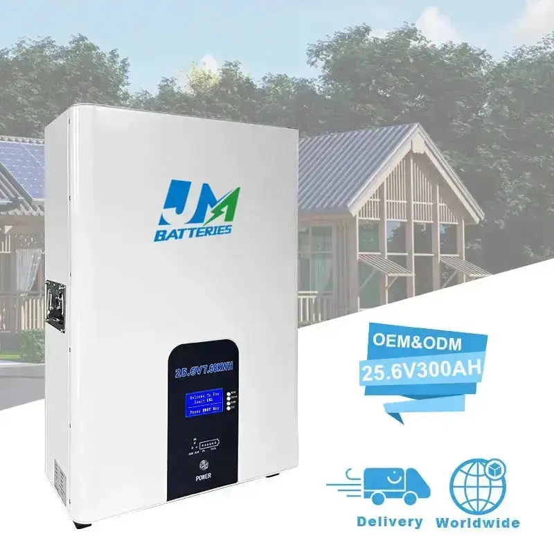 Safe and Reliable Wall Mounted 25.6V Batteries 100ah 200ah and 300ah Lithium Battery