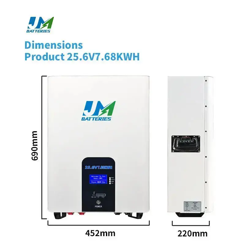 Safe and Reliable Wall Mounted 25.6V Batteries 100ah 200ah and 300ah Lithium Battery