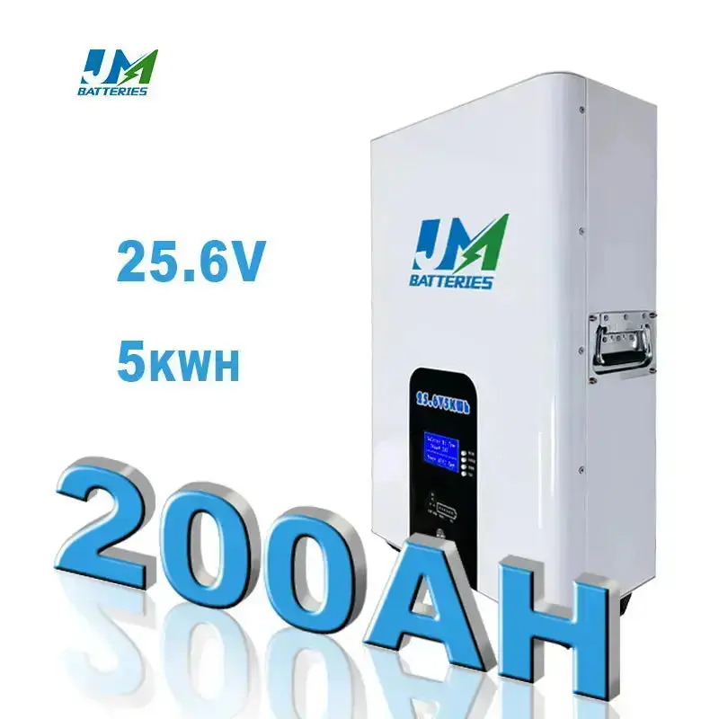 High Capacity Wall Mounted 25.6V 200ah Battery Power Lithium Battery