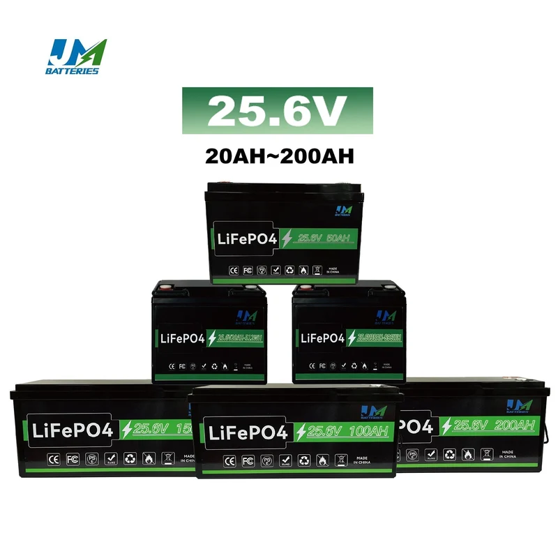 JM 24v lithium battery aa 25.6V 100Ah Lifepo4 Battery Pack