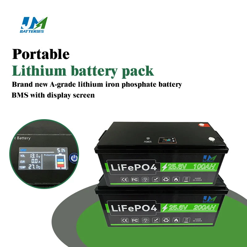 JM 24v lithium battery aa 25.6V 100Ah Lifepo4 Battery Pack