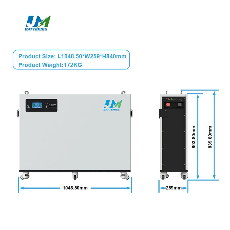 ‌Lithium Iron Phosphate Battery 48V 400Ah - BYD Cells with BMS, IP65 for Outdoor Use‌