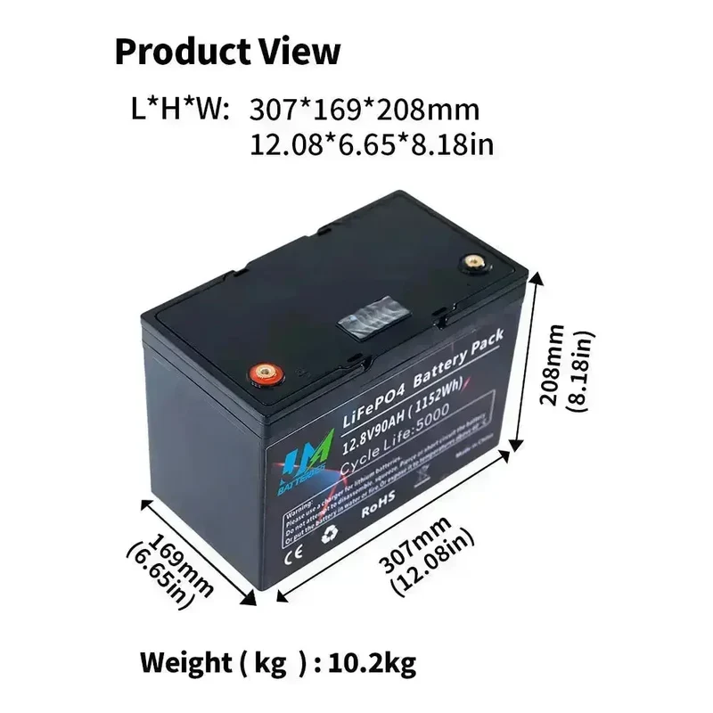 12.8V 90AH Energy Storage Battery for Solar Power Storage