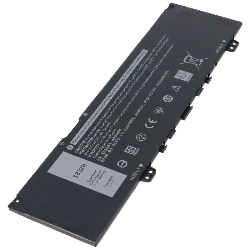 AccuCell Akku passend für Dell Inspiron 13 7000, 7373, Li-Ion, 11,4V, 3333mAh, 38,0Wh, built in, ohne Werkzeug