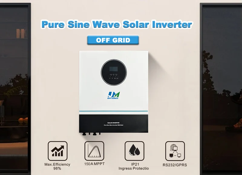 Jm Top Selling Personalized lithium battery solar and power inverter off Grid Pure Sine Wave 6.2kwh 220V 50Hz Hybrid Solar Inverter use for lithium ion battery
