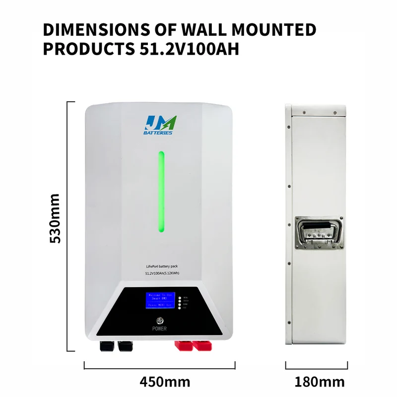 JM Display battery level 15Kwh lithium ion batteries 48V 51.2V lithium iron phosphate batteries